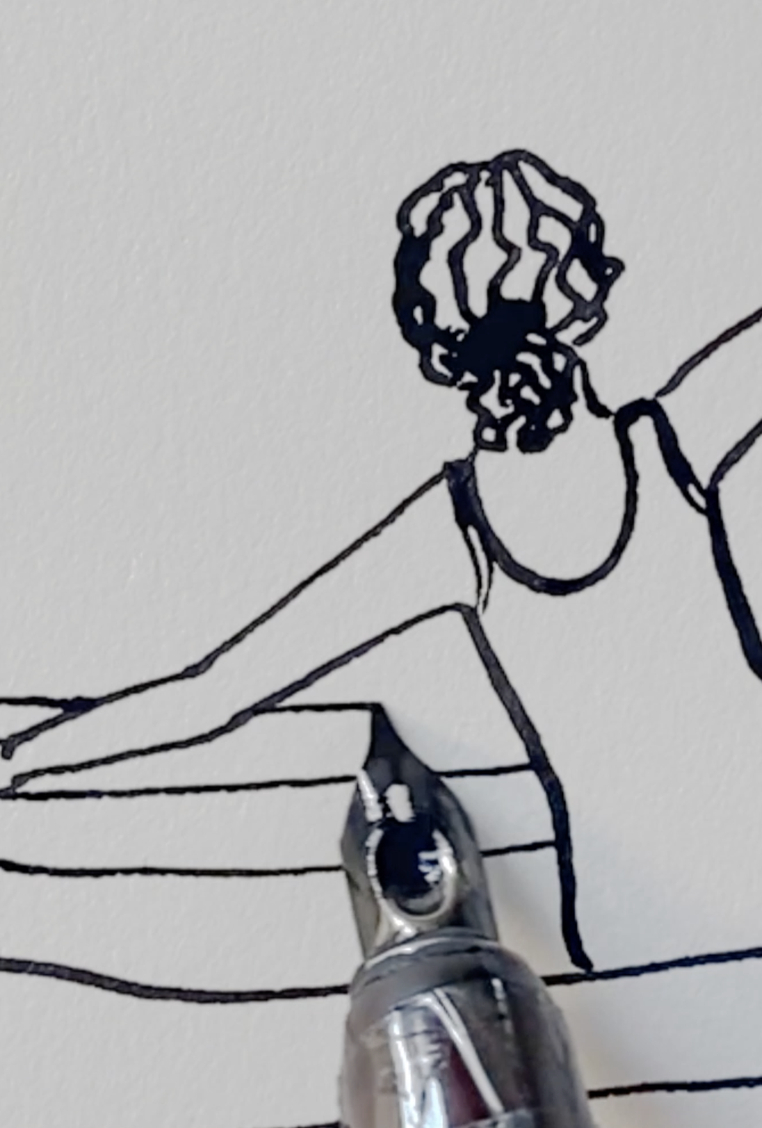 Live ink drawing woman swimming illustration.png