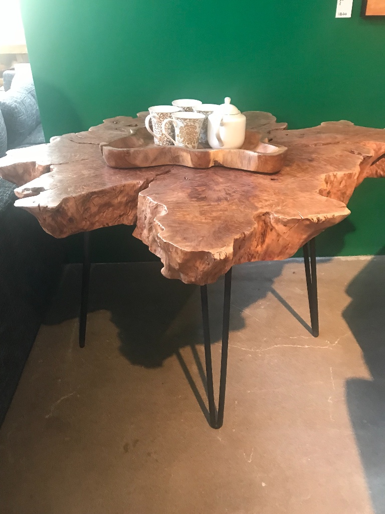 blue Moon furniture store in winnipeg canada. lychee wood dining table with hairpin iron legs. Live edge table.jpeg