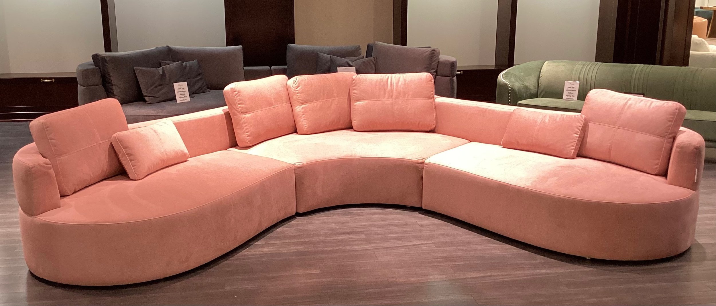 Blue Moon Furniture Velvet Fiber Guard Sectional Pink Cocoon ll.jpeg