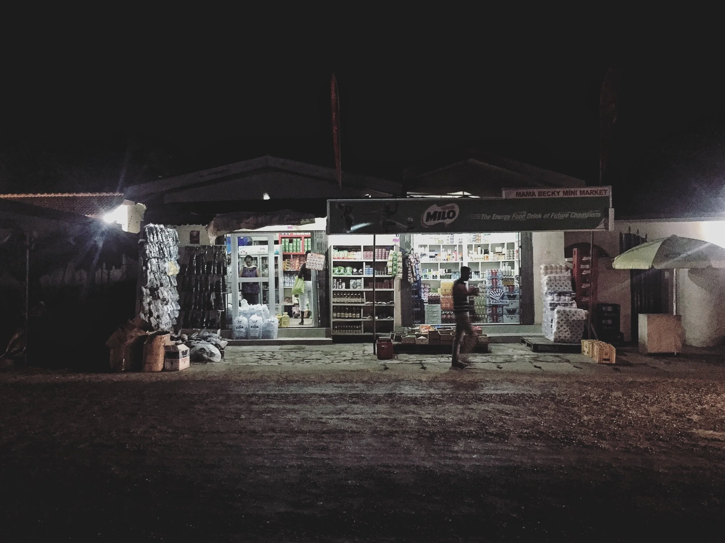 Searching for potatoes, yams, and other provisions. The only provisions I found were chopped up, fried and sitting in a glass case on the side of the road.