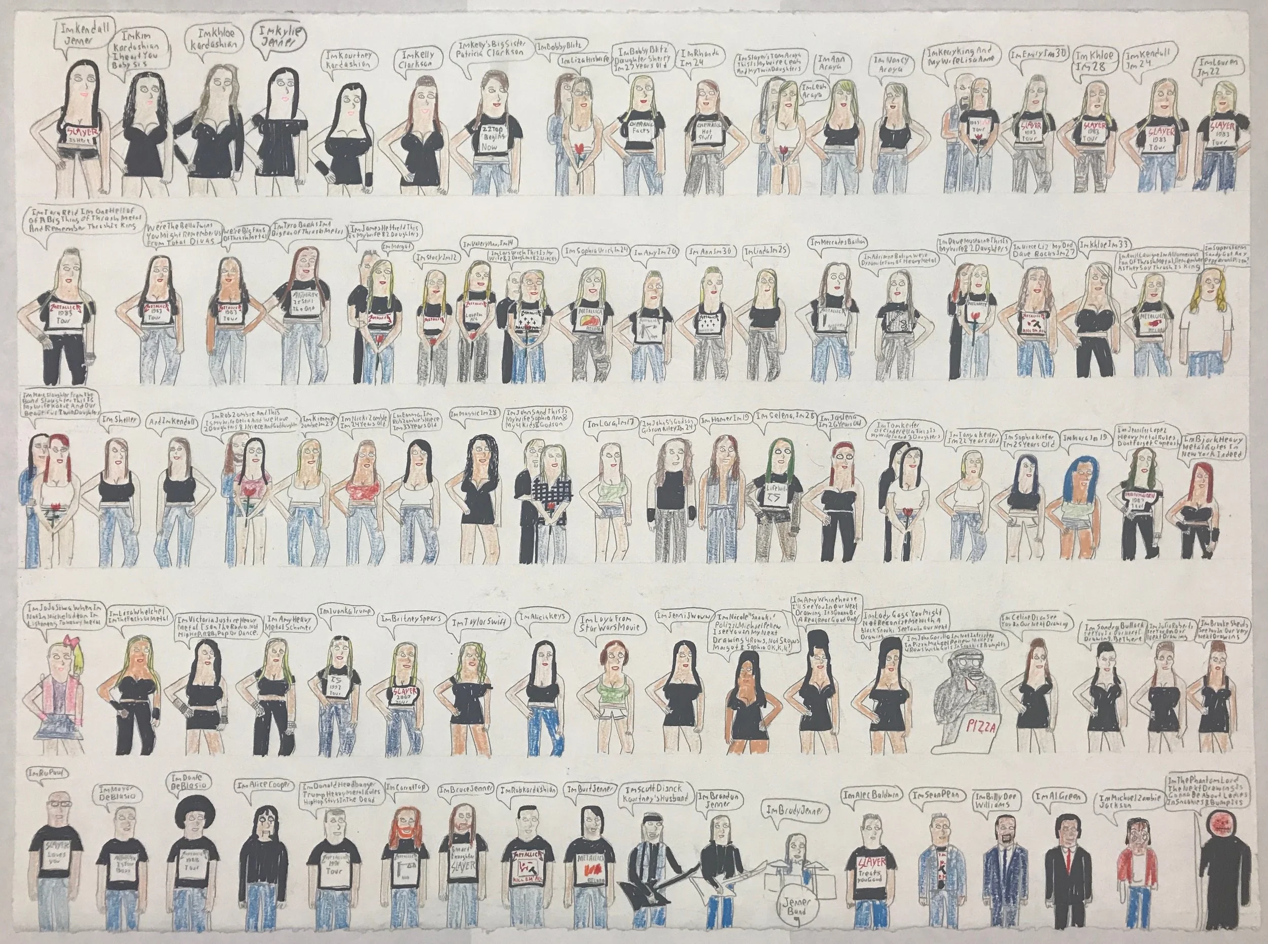 Michael Pellew Heavy Metalers and Their Fans (2017) Pencil on paper, 22.5"x30"