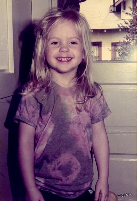 Me as a kid, in the Montavilla neighborhood, wearing a tie-die my dad and I made together. Photo by Mike Grover.