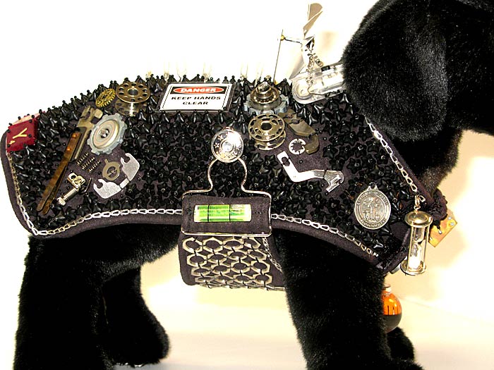 Closeup of Ruby's Steampunk Vest by Carol Perrenoud