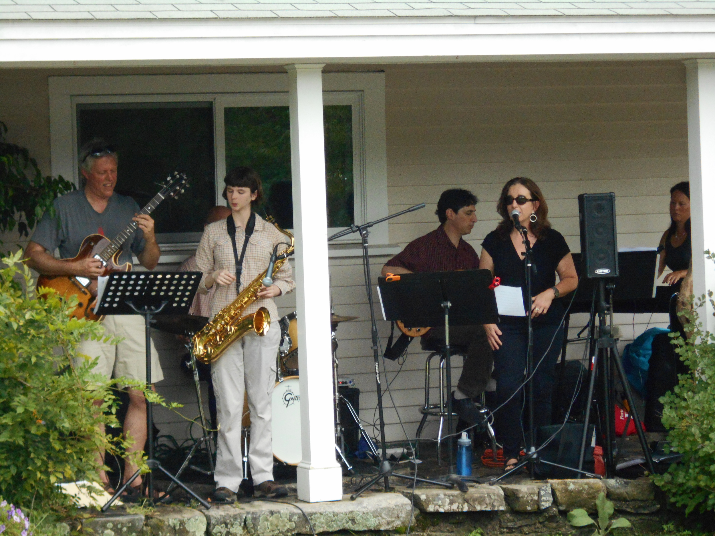 The Morningside Studio Jazz Band from the farmhouse porch!