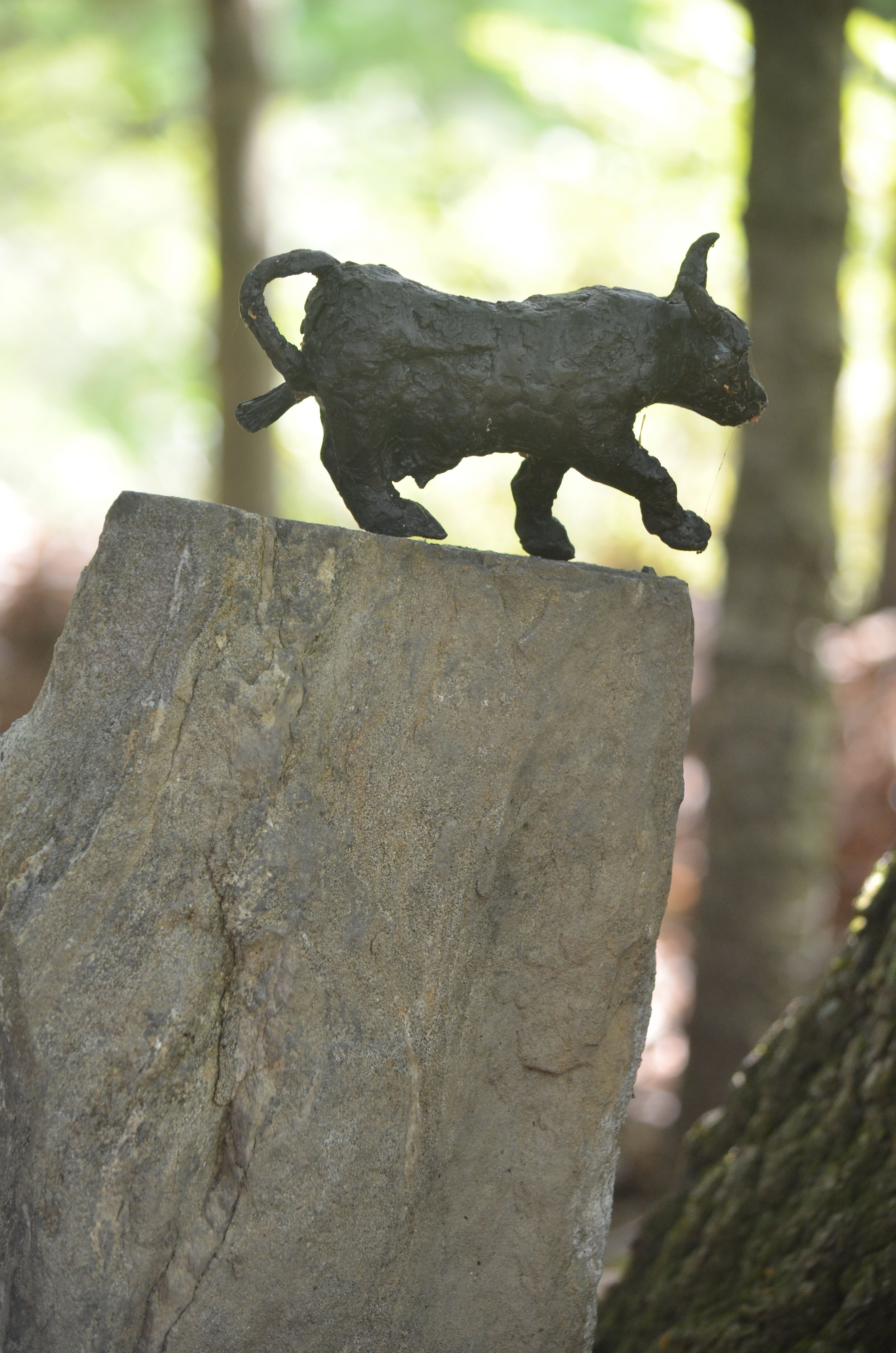 "III. Catching Sight of the Ox" from "The Ox Herding Series" by Linda Hoffman –– I catch sight of her, but the moment is fleeting. Ox disappears down a ravine. But with that one glimpse of her majestic form I know she is here, somewhere nearby. –– I 