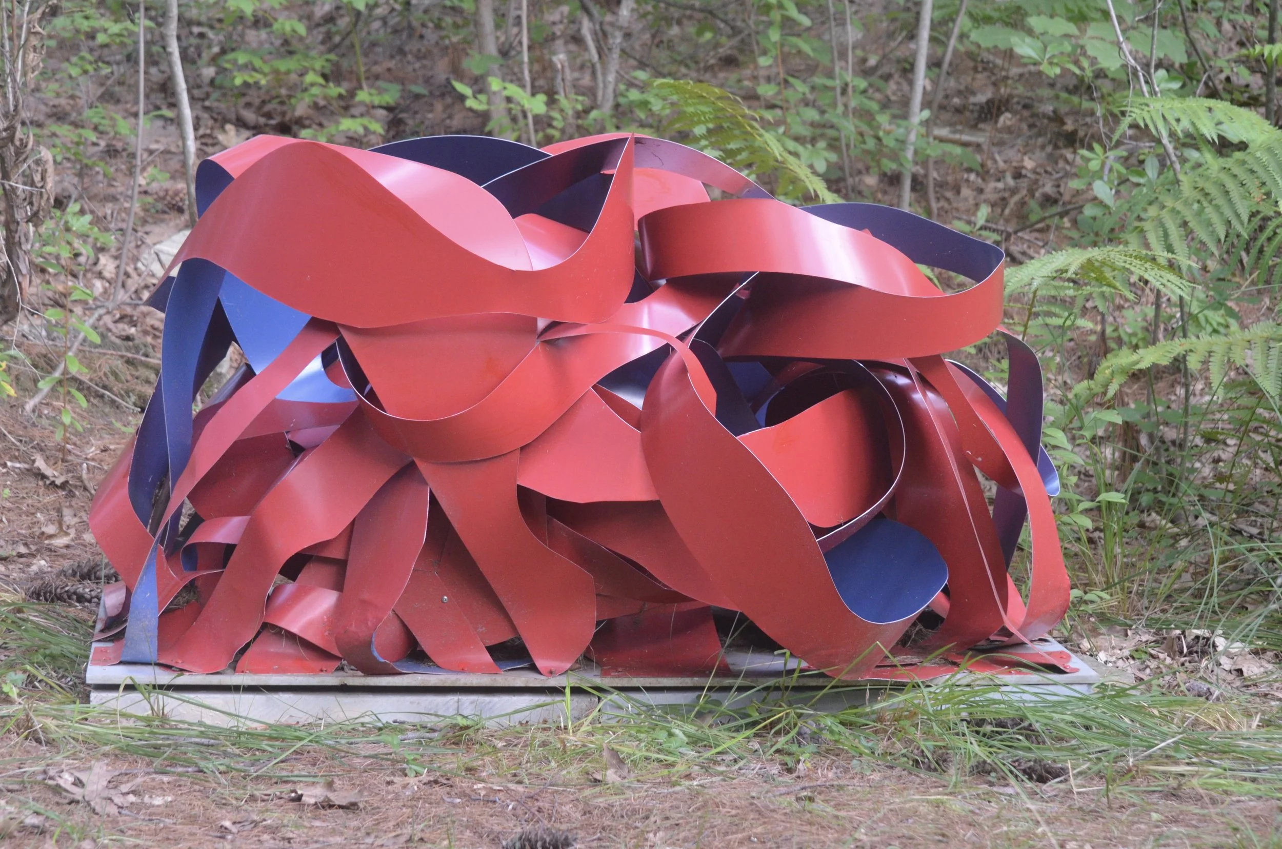"Electron" by R. Douglass Rice –– Trace the looping red forms as they knot and unknot in space.