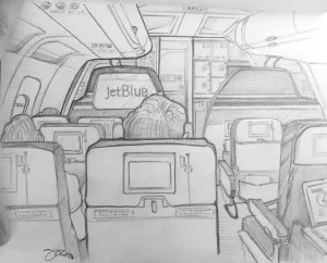 My illustration of the plane ride that took me to Orlando.