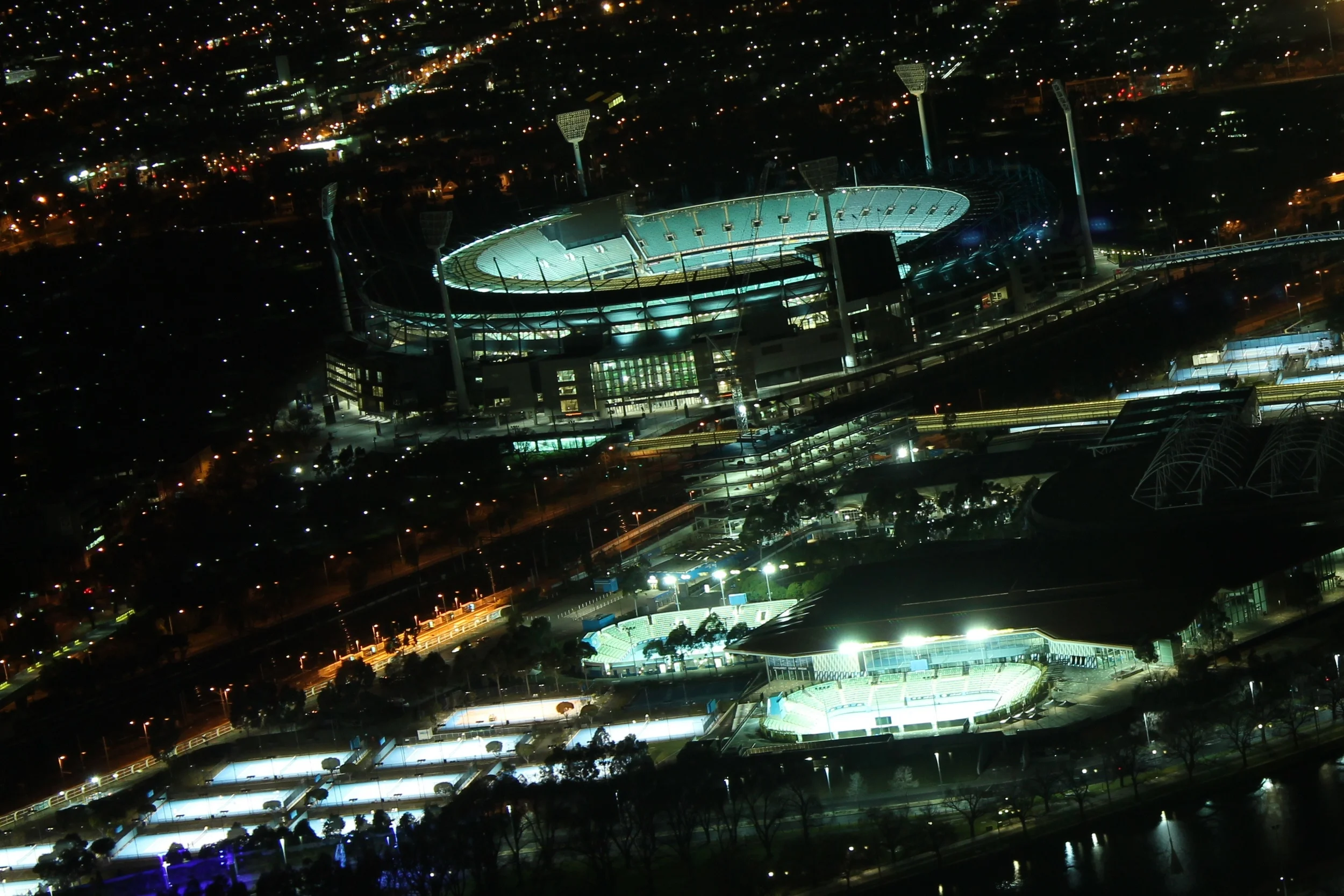 Sports venues around Melbourne are brightly lit every night - sometimes even when they are empty. Photo: Anne Aulsebrook
