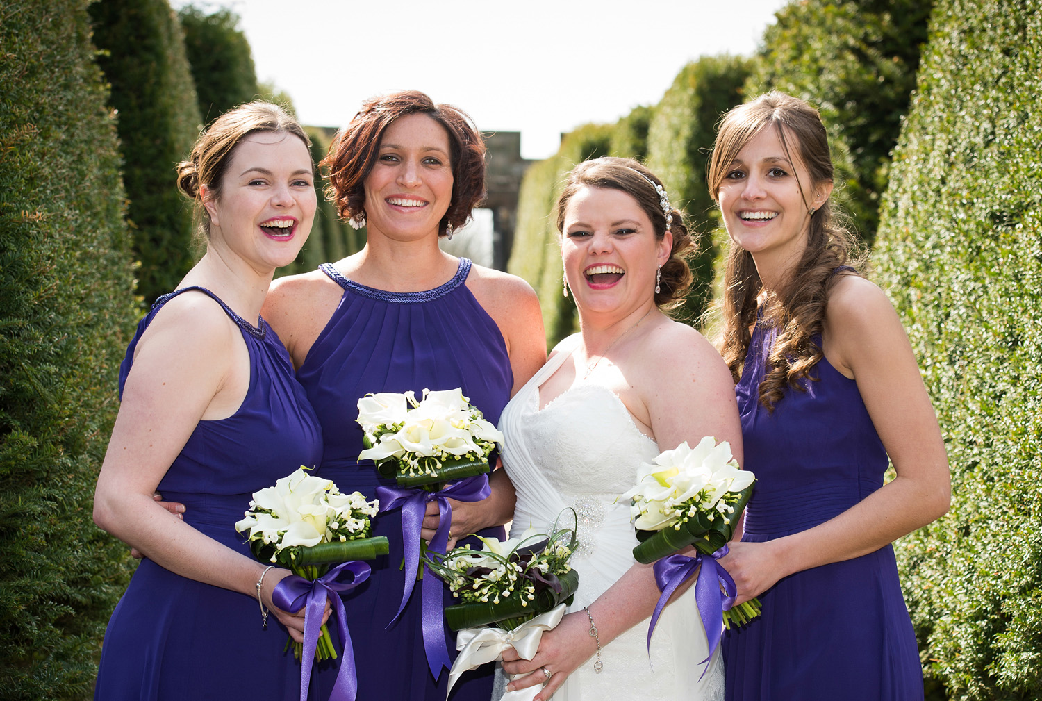 Wedding photography in the gardens at Hoghton Tower