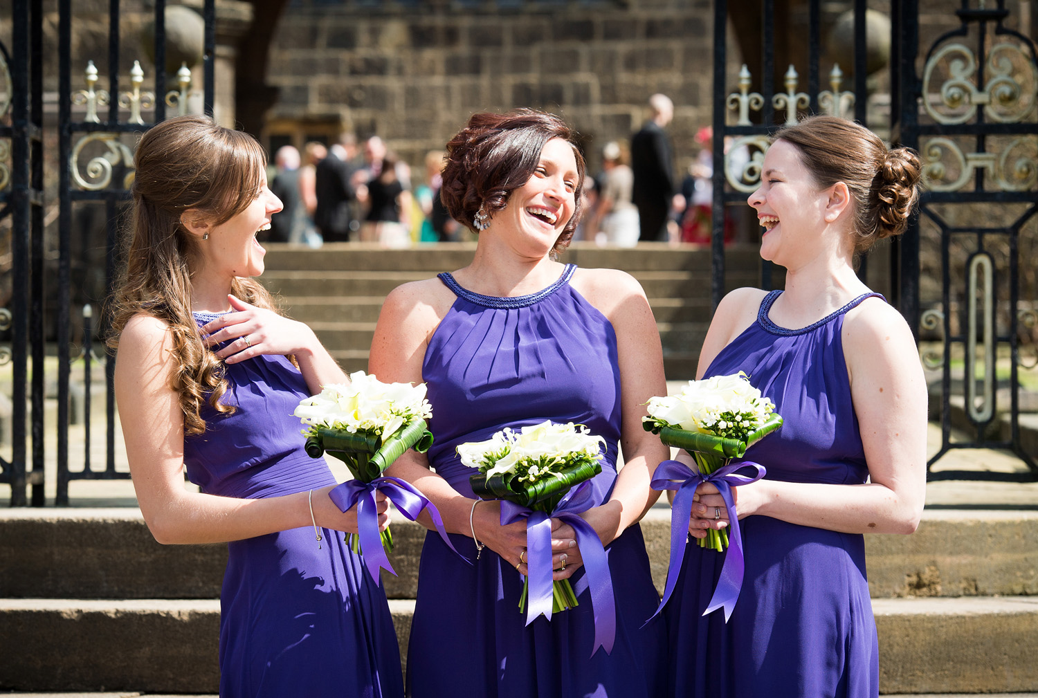 Natural wedding photographs at Hoghton Tower