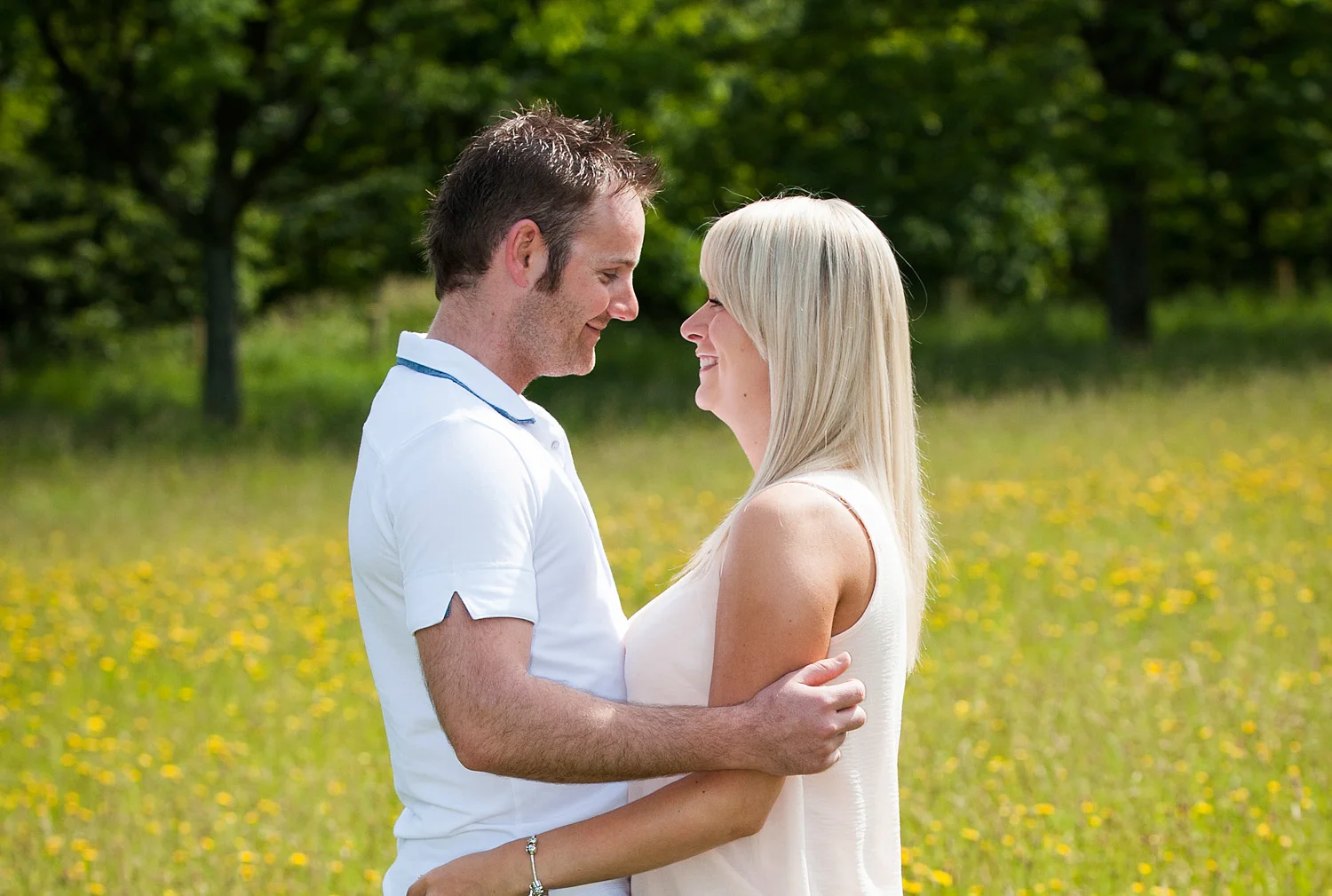 Buttercup meadow engagement photography