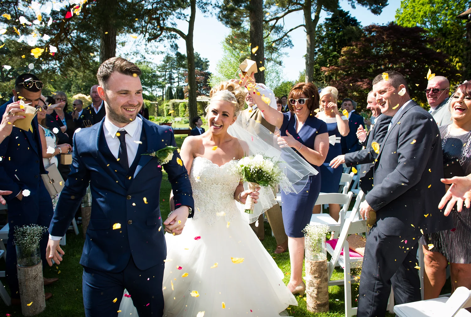 Grace and Tom's romantic outdoor Abbeywood Estate garden wedding ceremony