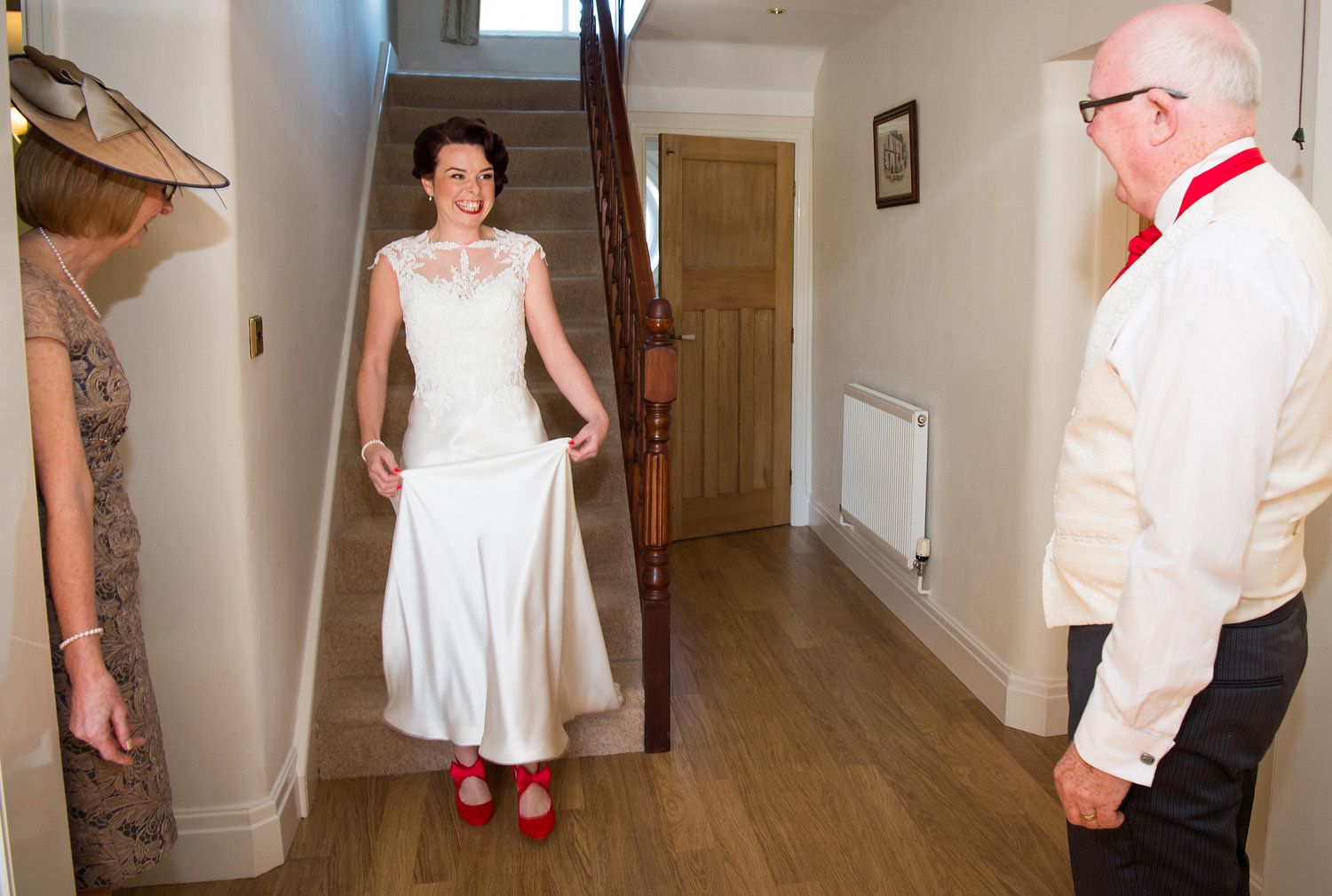 Bride reveals her wedding dress to her Dad