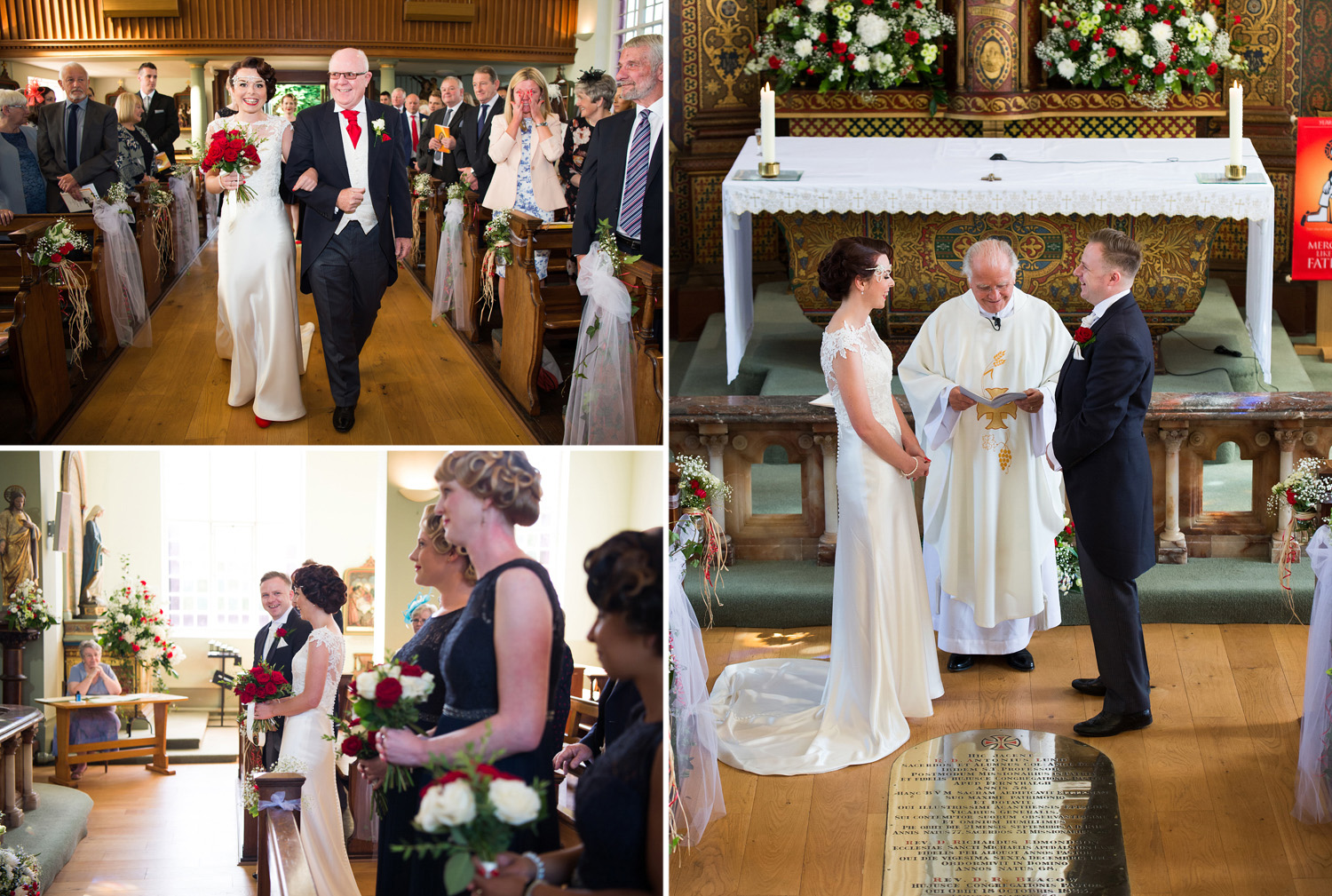 Photographs of a wedding service at St. Mary's Church Fernyhalgh