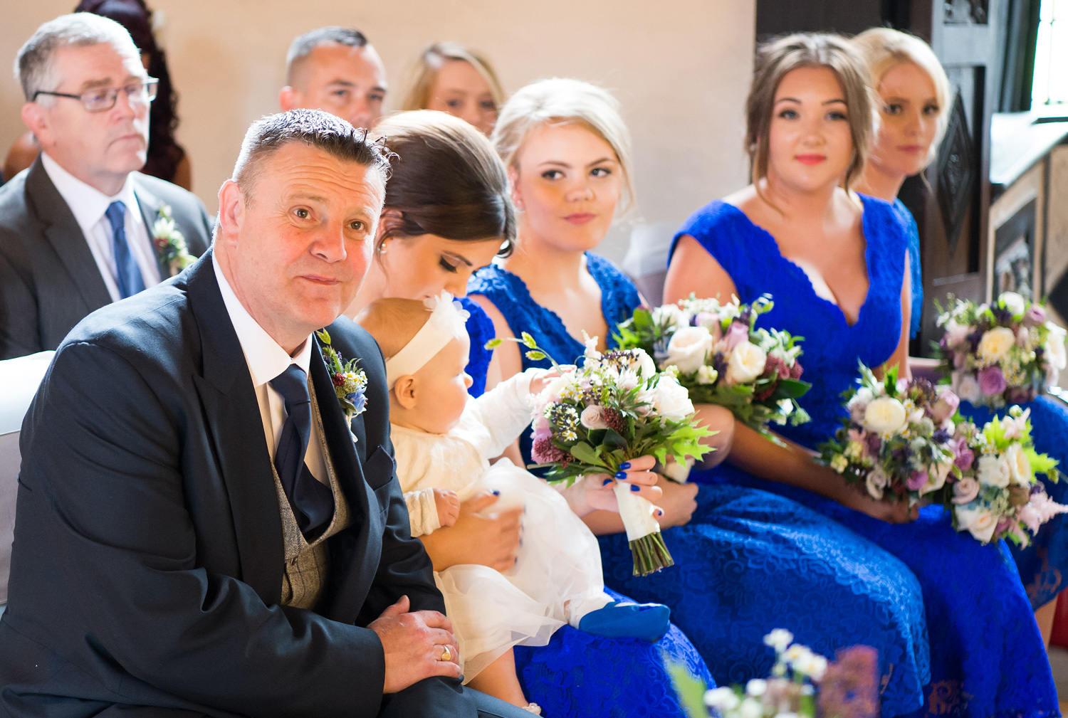 Father of the Bride and Bridesmaids at Samlesbury Hall 