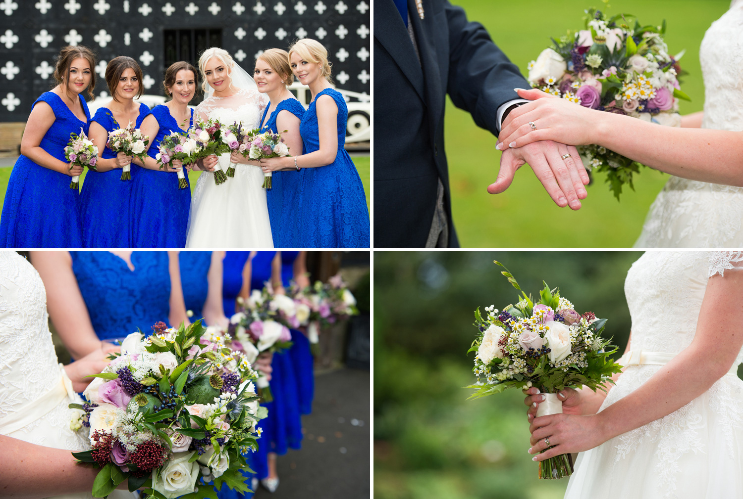 Wedding bouquets at Samlesbury Hall