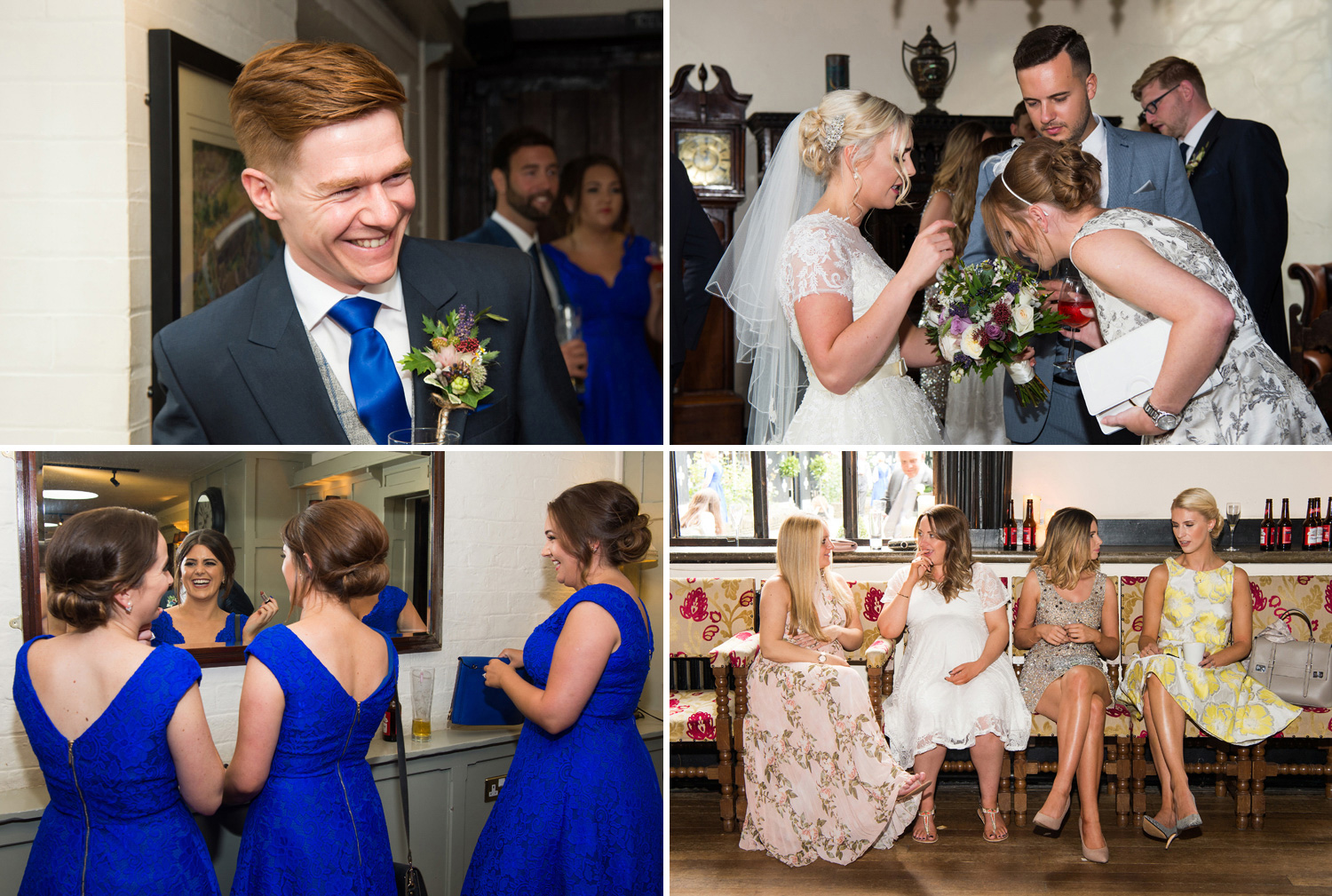 Candid wedding photographs at Samlesbury Hall