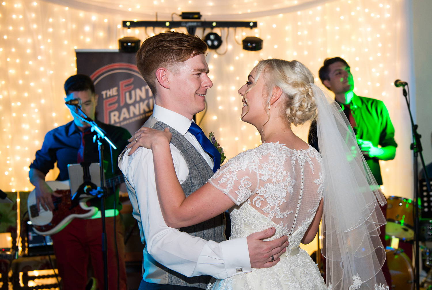 Bride and Groom first dance wedding photograph at Samlesbury Hall