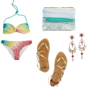 Missoni bikini (via Netaporter), Tulum clutch (via Shopbop), Isabel Marant earrings, K Jacques sandals