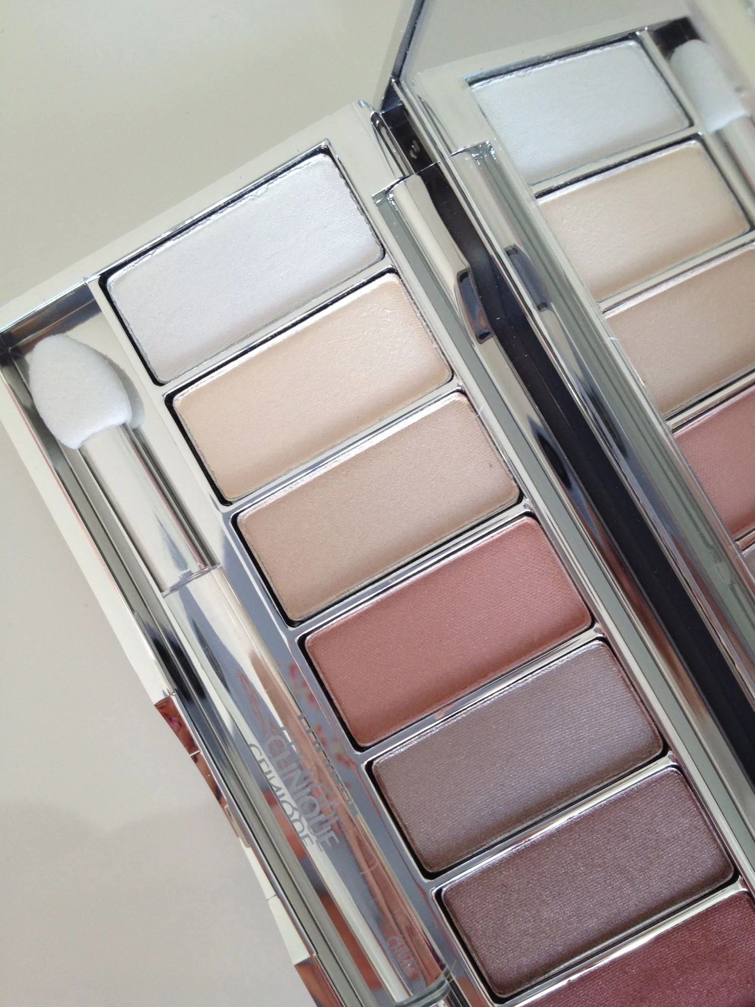 Colours L-R: Sugar Cane, Light Shade from Diamonds & Pearls duo, Light shade of Neutral Territory duo, Light shade of Day into Night duo, Brown Shade of Polar Blue quad and Hazy