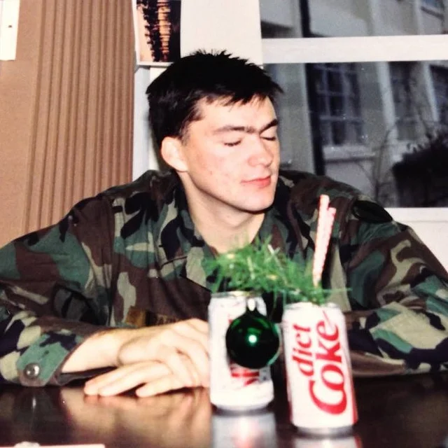 Really, I was a super-vigilant soldier. Not sure why I was asleep here. But damn, I was young. 