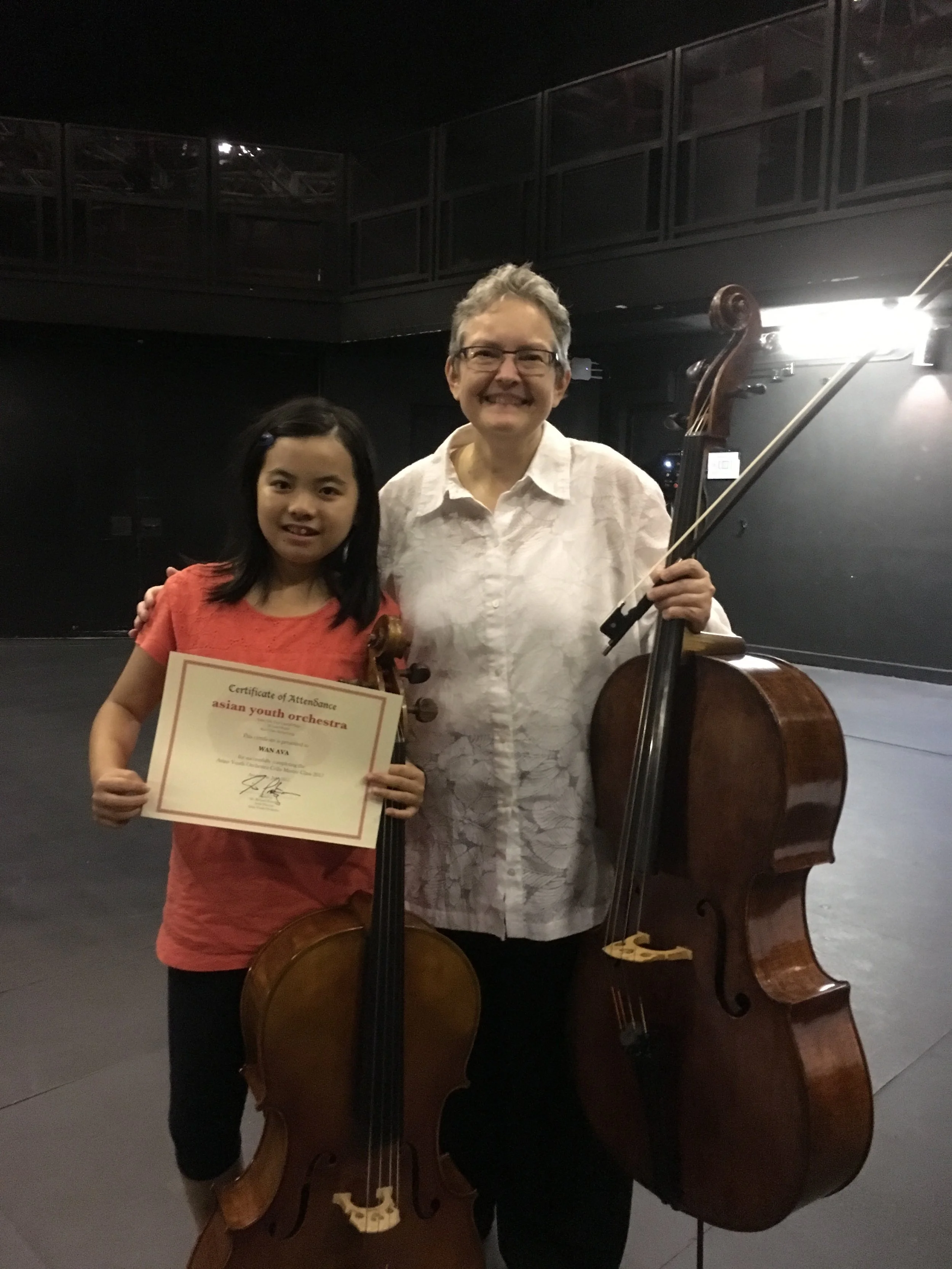 With young cellist, Ava Wan