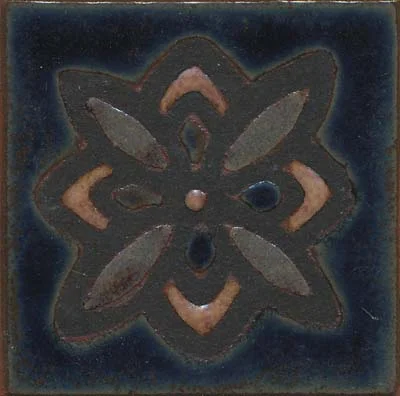 Valencia Deco 4x4 MR-248 Iznik Color Palette - black line Comes in 3x3
