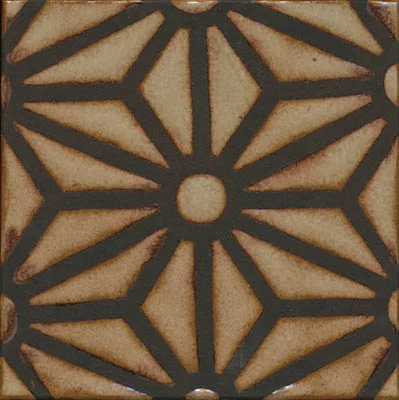 Star Lattice Deco Ivory - black line - monochrome Comes in 6x6
