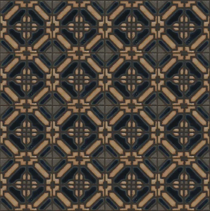 Lattice I in Iznik Color Palette Colors: Limestone, Night Sky, River Rock