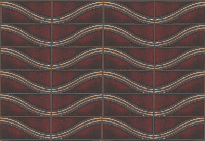 Wave 4x8 in repeat Dafi Color Palette - Sangria + Limestone