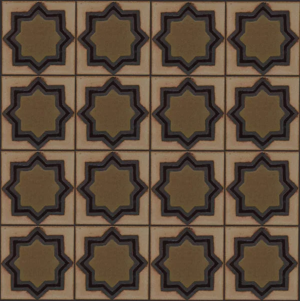 Eastern Star II in repeat Canyon Color Palette - black line