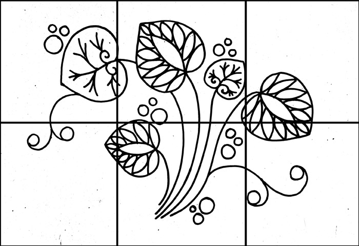 6 pc FAN LEAF MURAL
