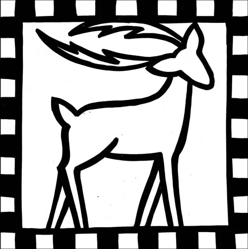 DEER DECO - in 6x6 + 8x8 - comes with or without notches