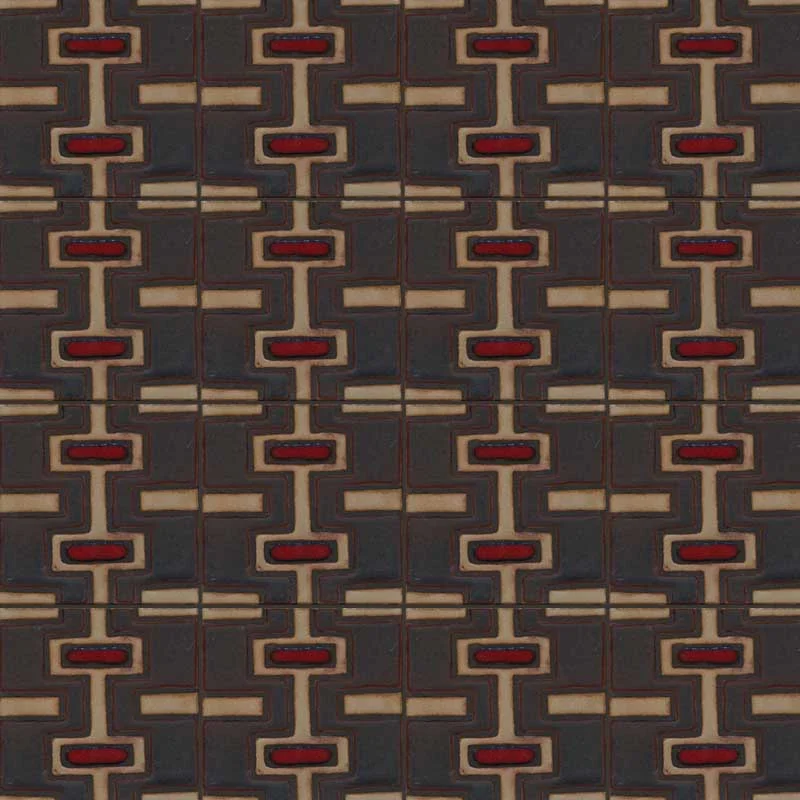 Suzani Geo 8x8 in Dafi Color Palette - Black Line