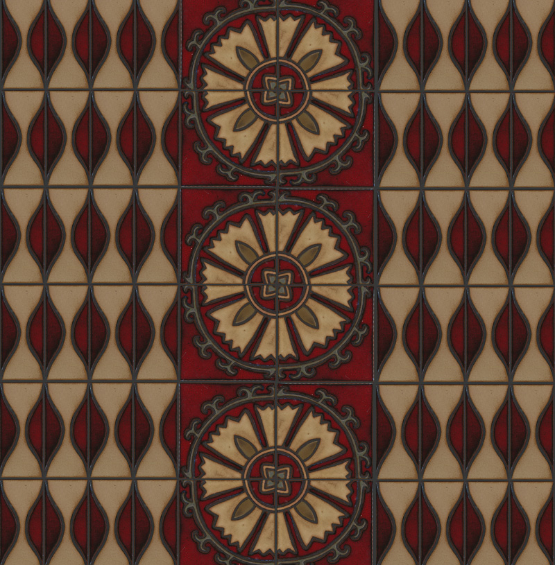Mix Suzani Flower 8x8's with Danish Hourglass 4x8 for a completely modern look!