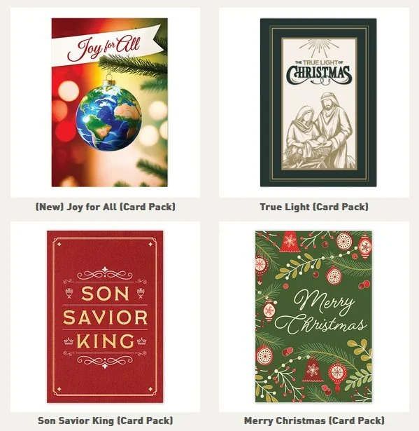 Haven't got your Christmas cards out yet? Consider making a small donation to The Gideons International and receiving a pack of cards with a good message and for a good cause. https://sendtheword.org/Product/ProductList#chrstmascards_section