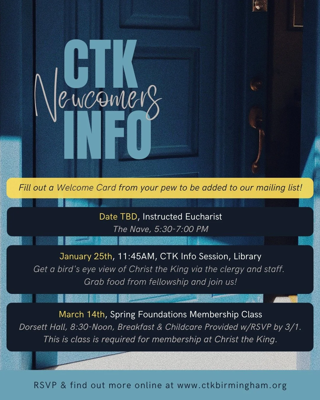 More info at: https://www.ctkbirmingham.org/newcomers