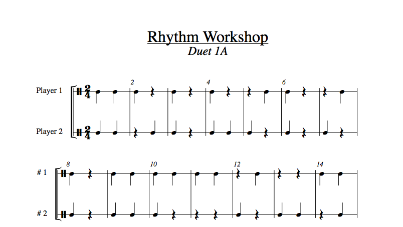 Rhythm Workshop - top of duet 1A