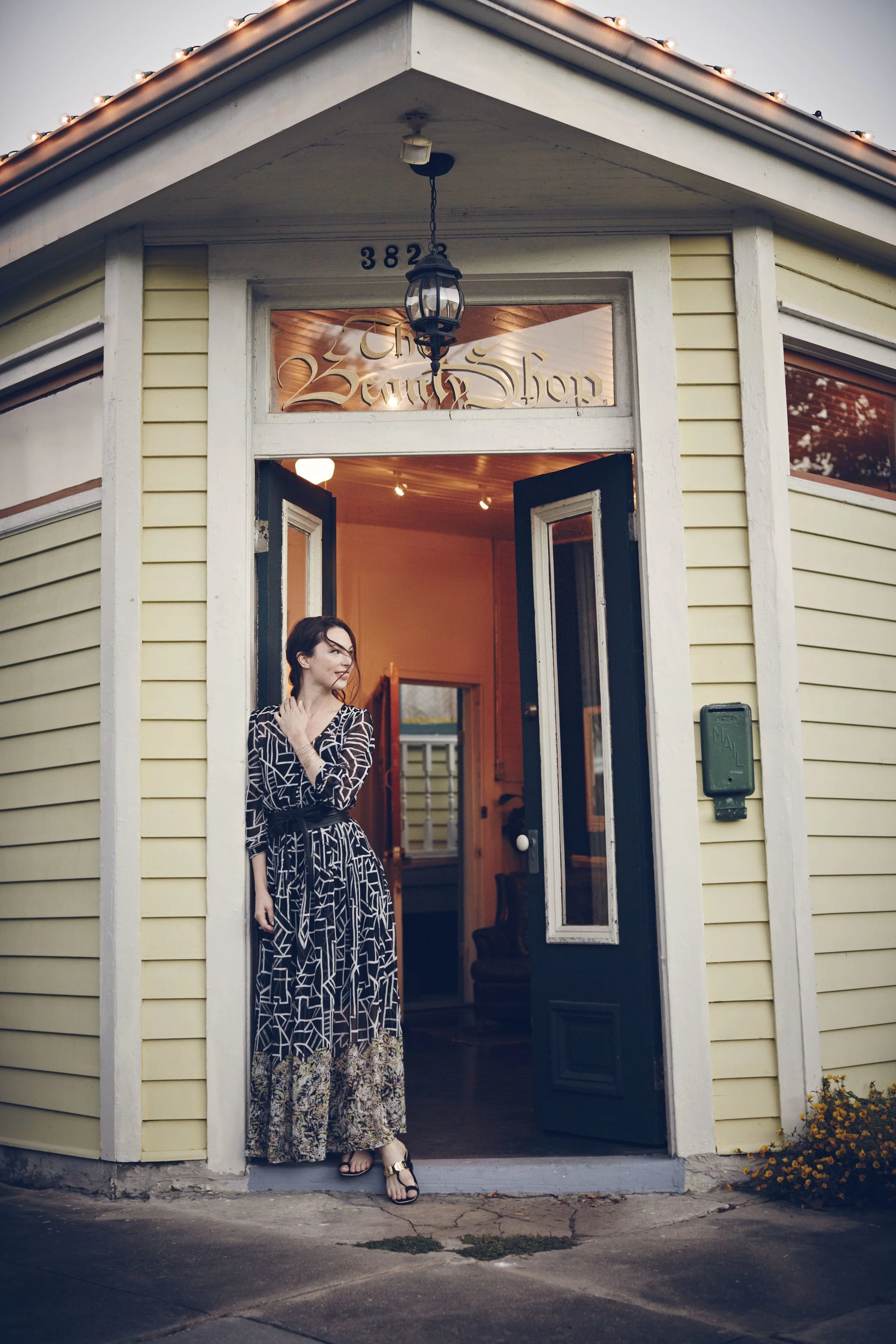 Rebecca Rebouche at the former brick and morter Beauty Shop in New Orleans. Photo by Bettina Lewin for Anthropologie. 