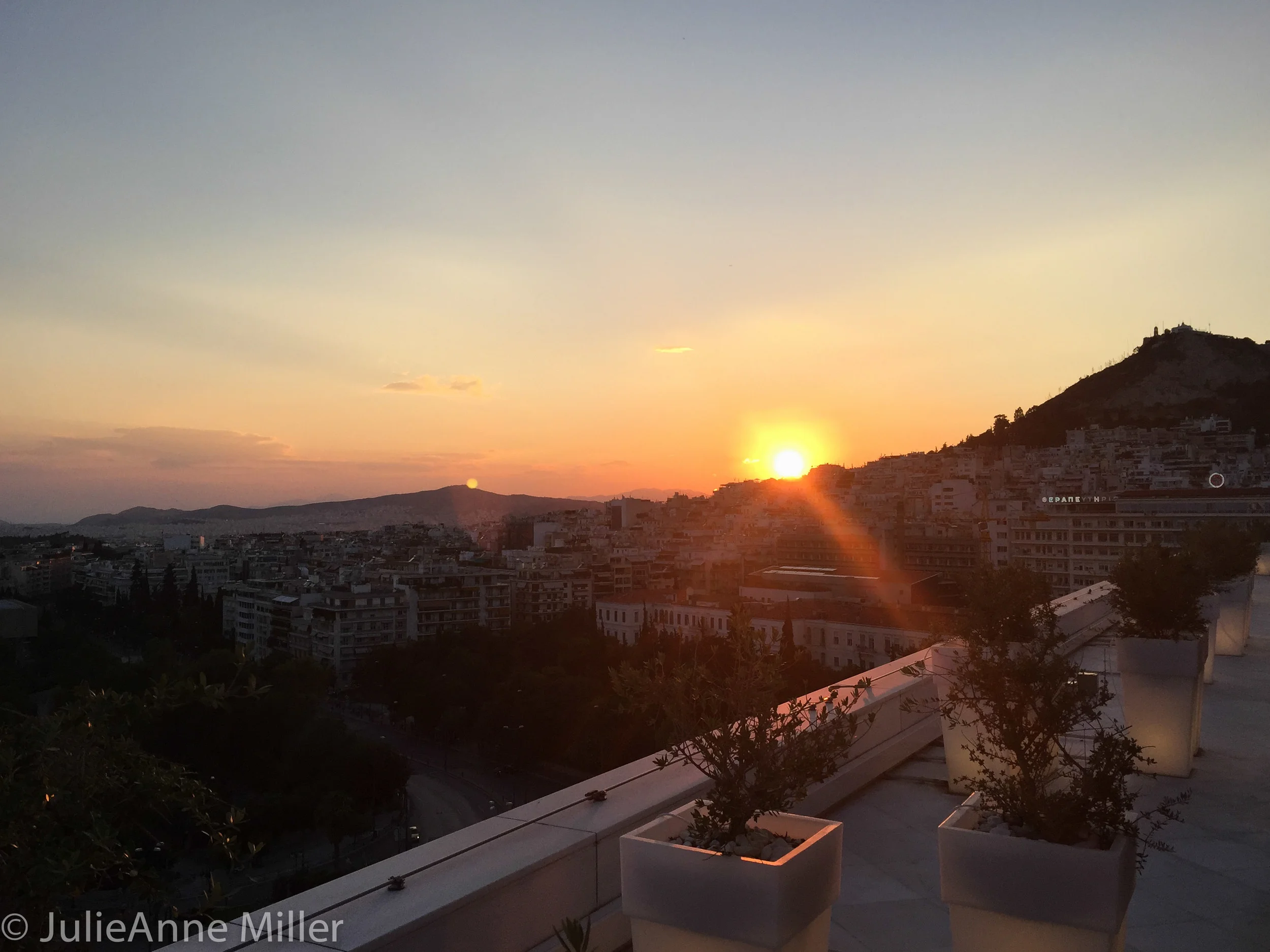 sunset view from Hilton