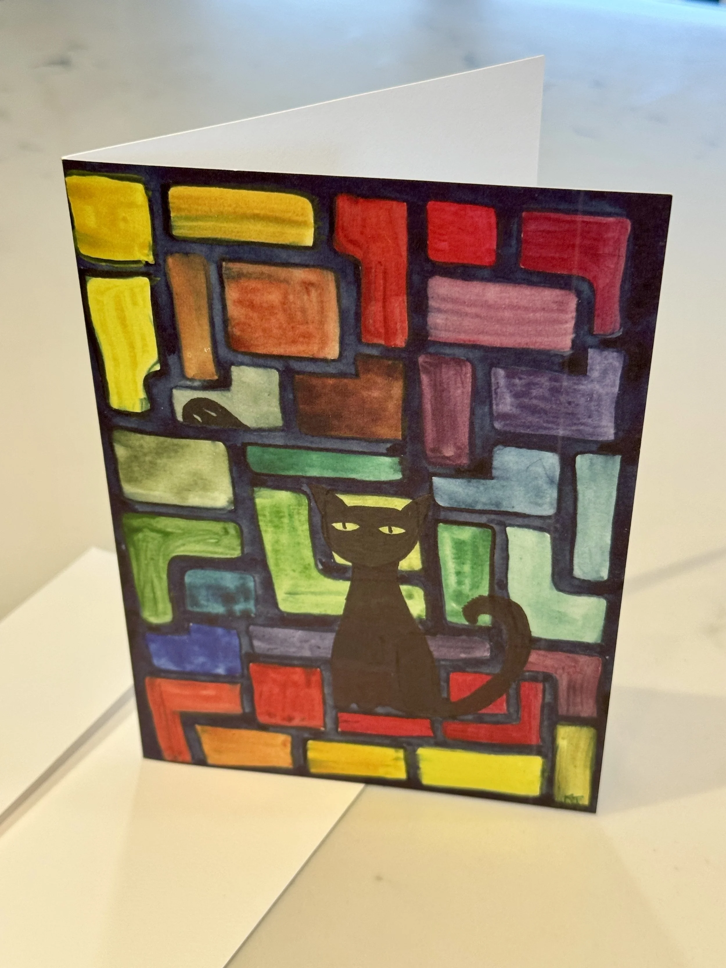  Creepy Cat, 5” x 7” card 