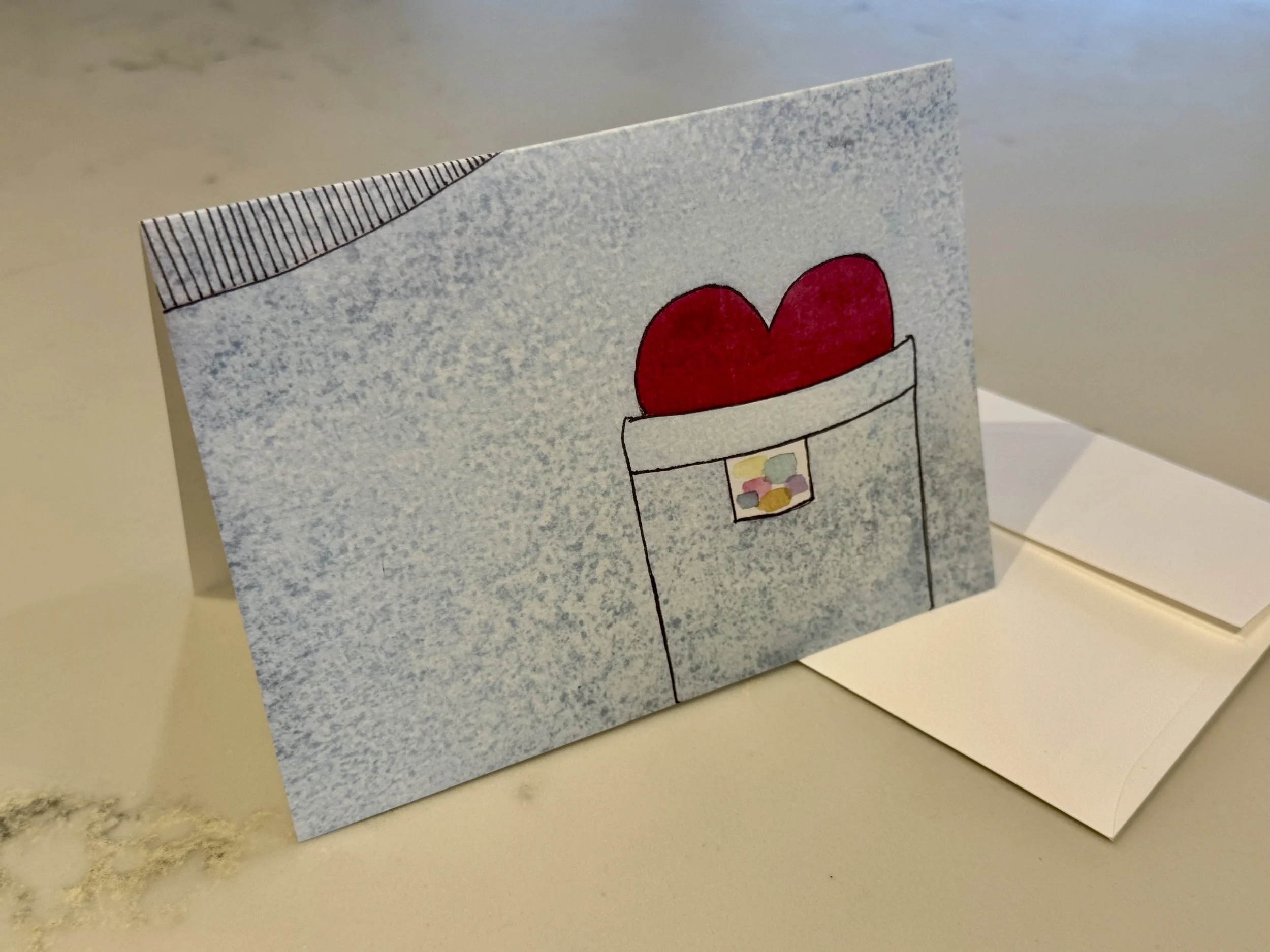  T-shirt Heart, 5” x 7” card 