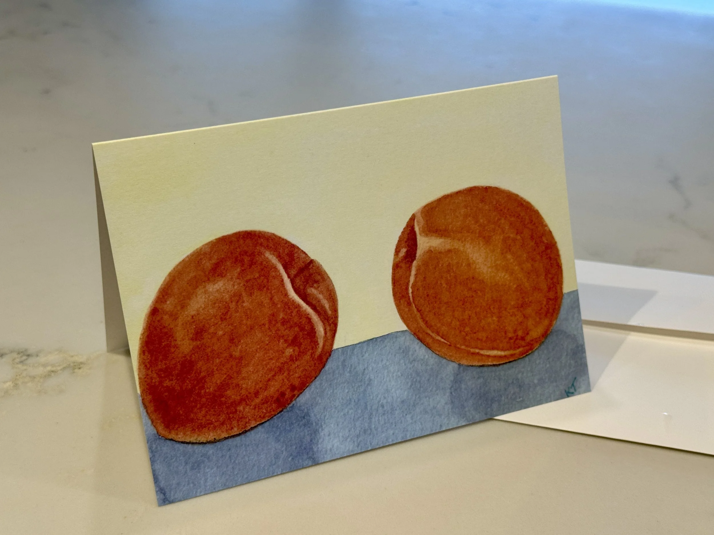  Peachy, 5” x 7” card, front 