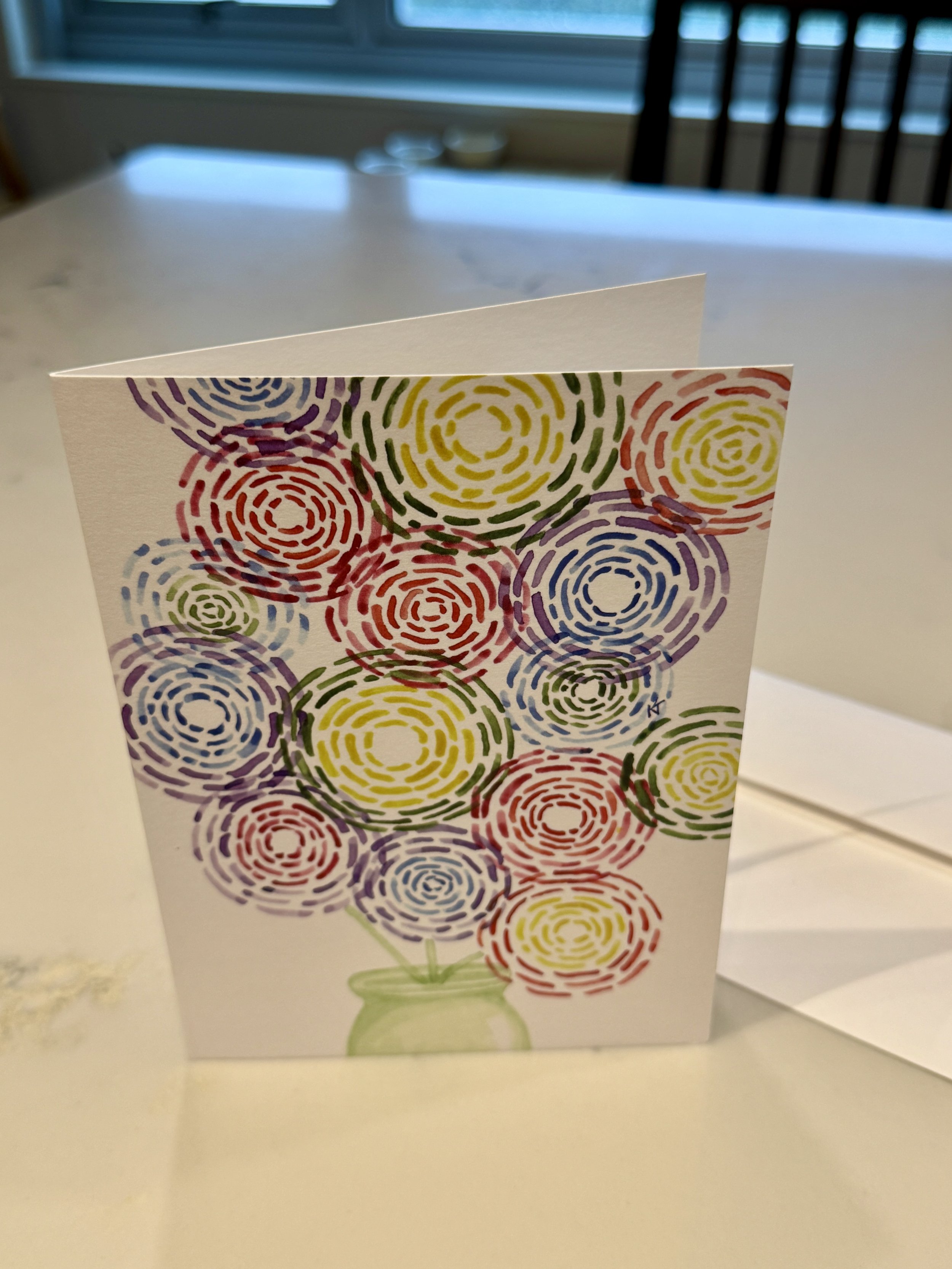  Catherine’s Flowers, 5” x 7” card, front 