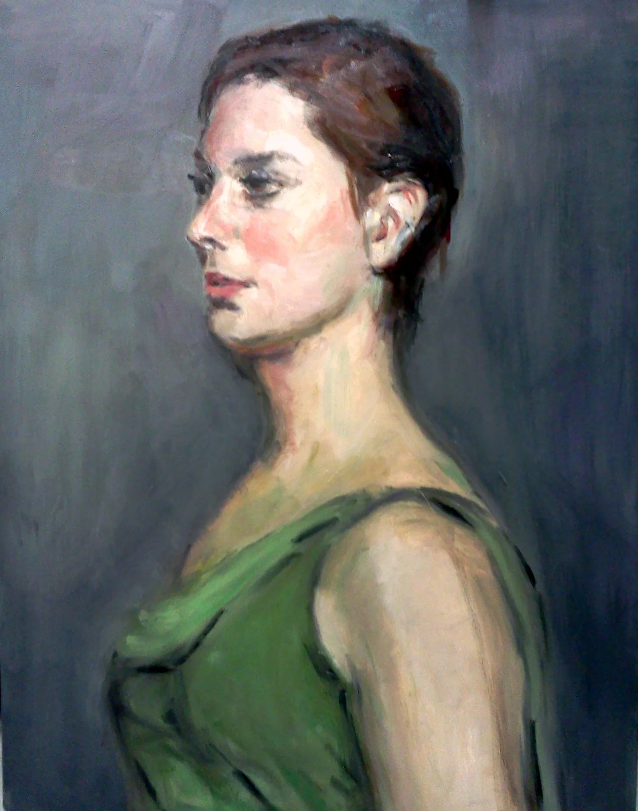 Broadway Singer Oil on Masonite 14x18"