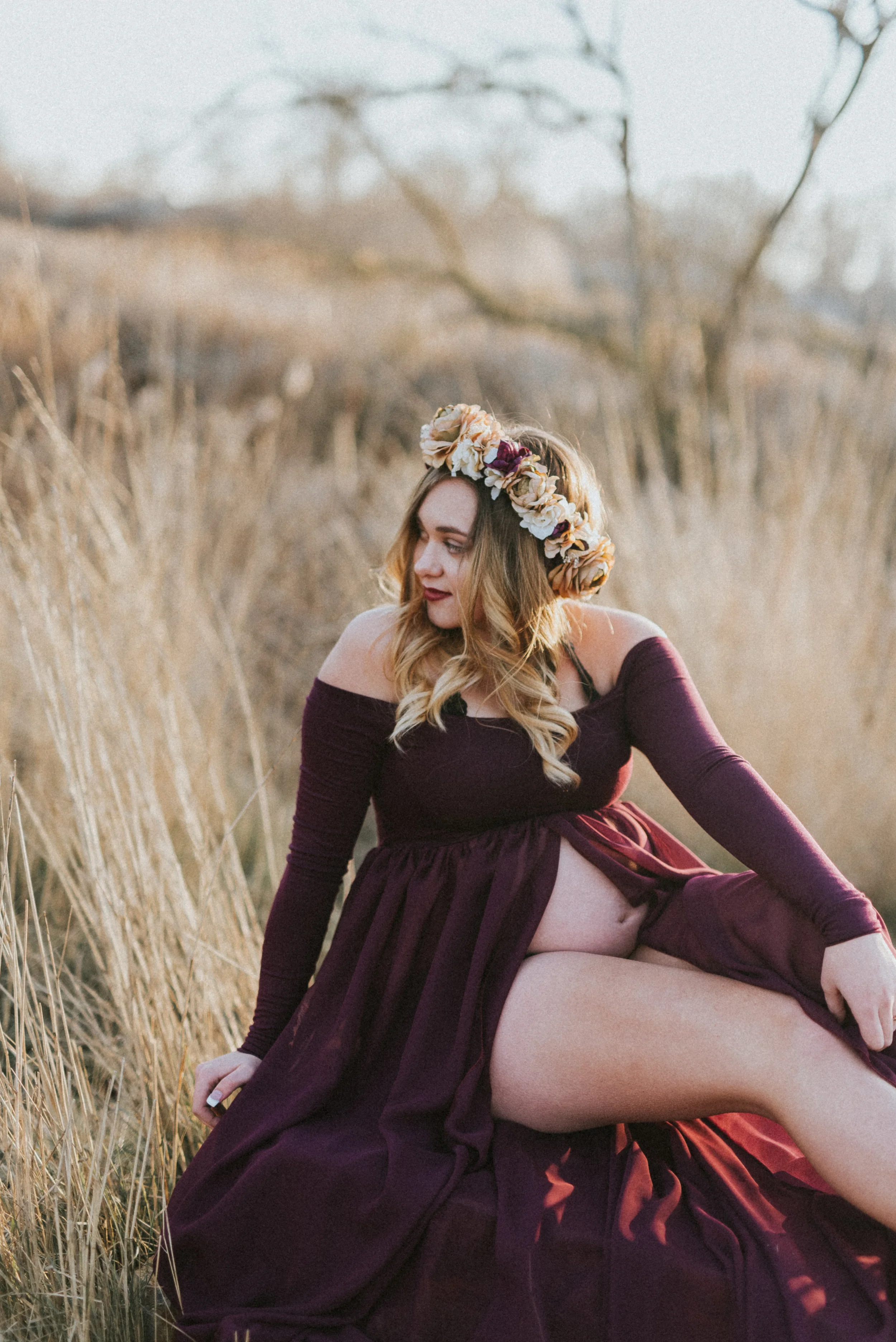 Boise Idaho Maternity Photographer Makayla Madden Photography Winter Maternity Session Maternity Gown Red Engagement Ring Maternity Session Sew Trendy Accessories