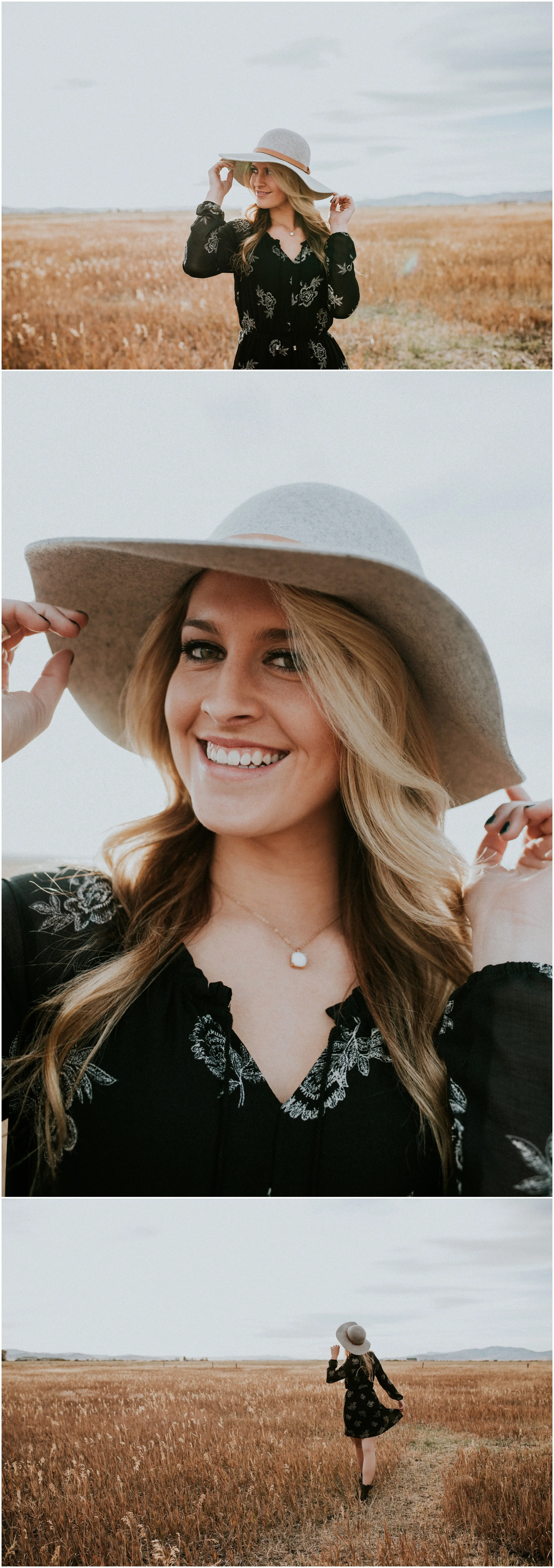 Makayla Madden Photography Boise Senior Photographer Idaho Fairfield Wheat Field Floppy Hat Senior Girl Outfit Ideas and Inspiration