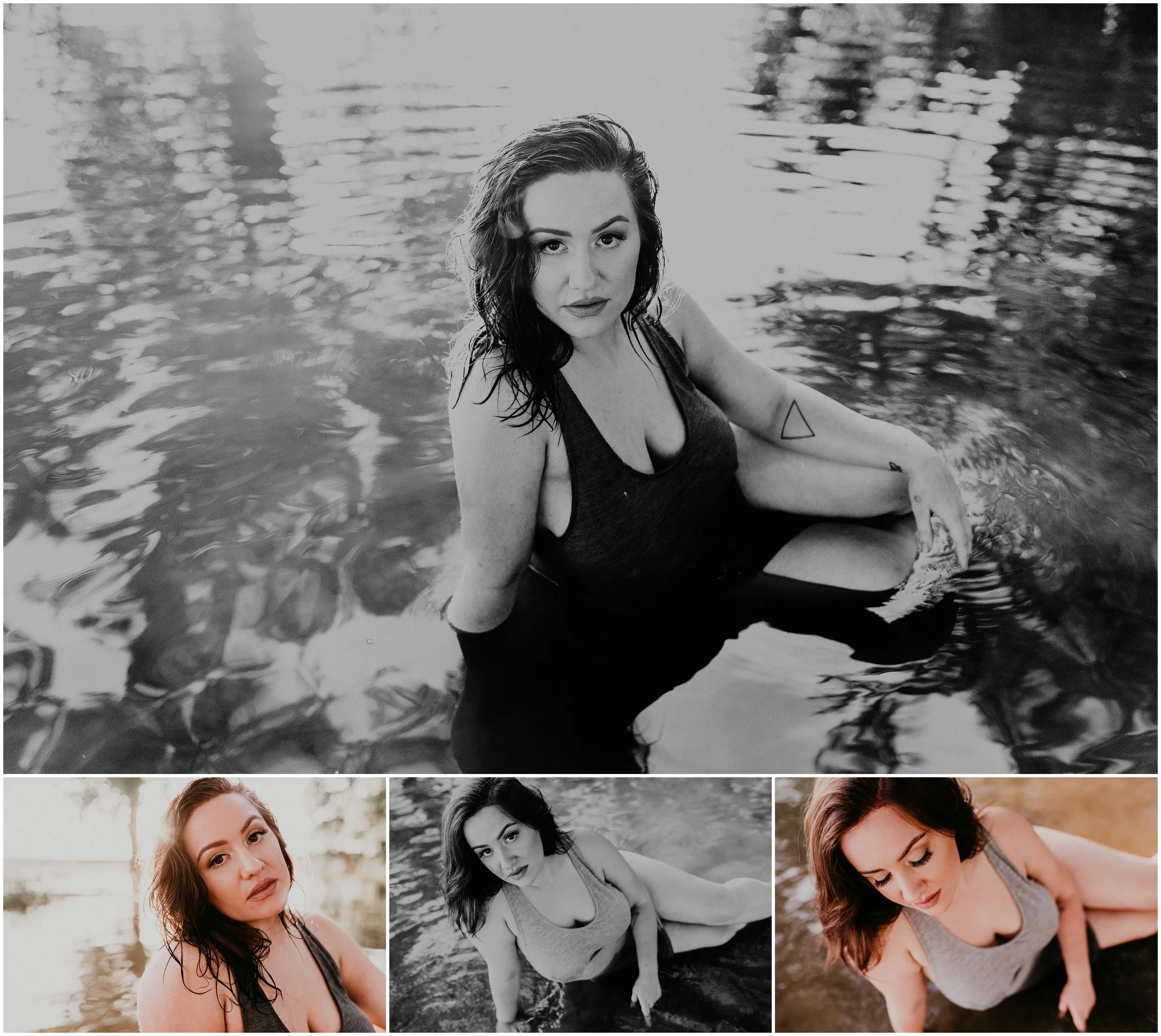 Makayla Madden Photography Boise Idaho Outdoor Boudoir Photographer Boudoir Inspiration Oregon Boudoir Photographer Hipster Boise Hair Makeup Artist Water Lake Boudoir Inspiration
