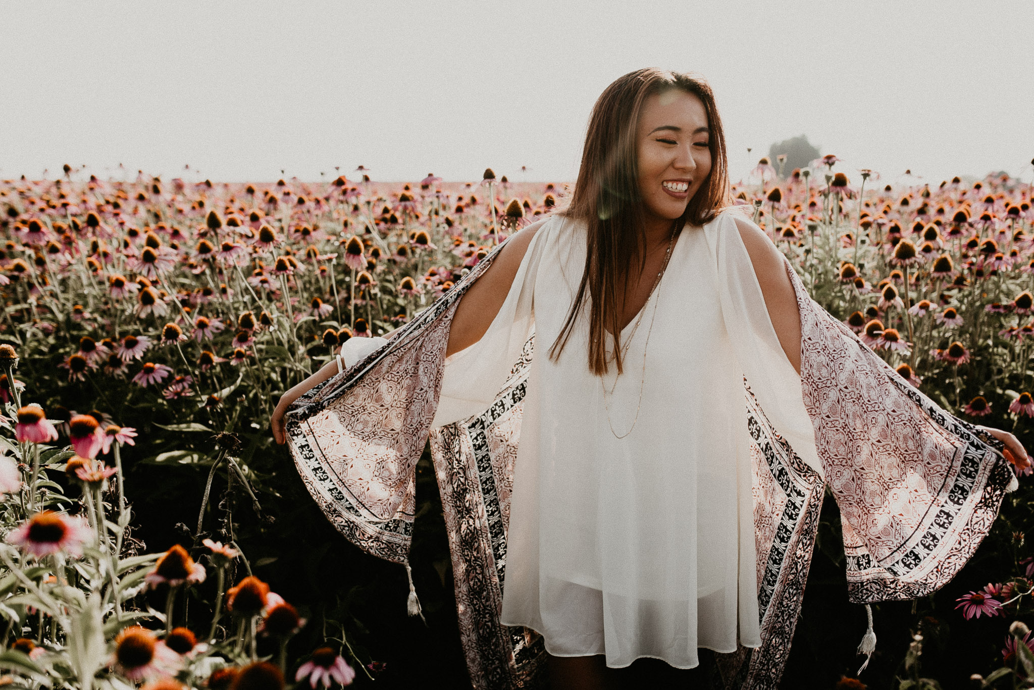 Boise Senior Photographer Makayla Madden Photography Wildflower Field Purple Boho Free Spirit Senior Pictures Gypsy Unique Fun Idaho Meridian Raw Real Free People Dress Urban Outfitters