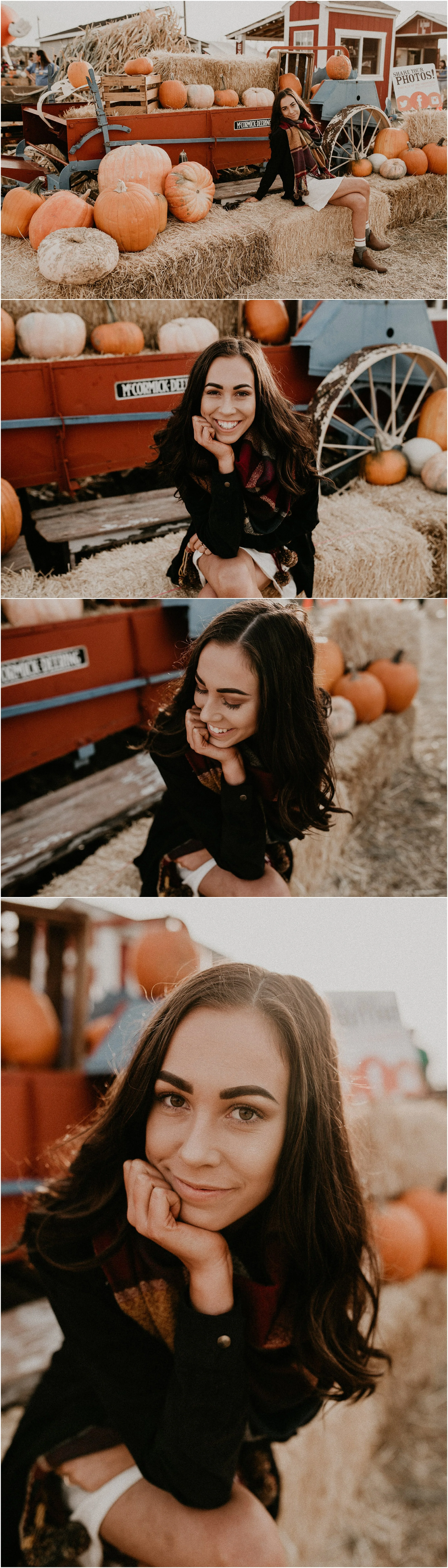 Boise Senior Boudoir Wedding Photographer Makayla Madden Photography Idaho Farmstead Corn Maze Fall Portrait Outfit Ideas Inspiration Plaid Scarf Pumpkin Patch